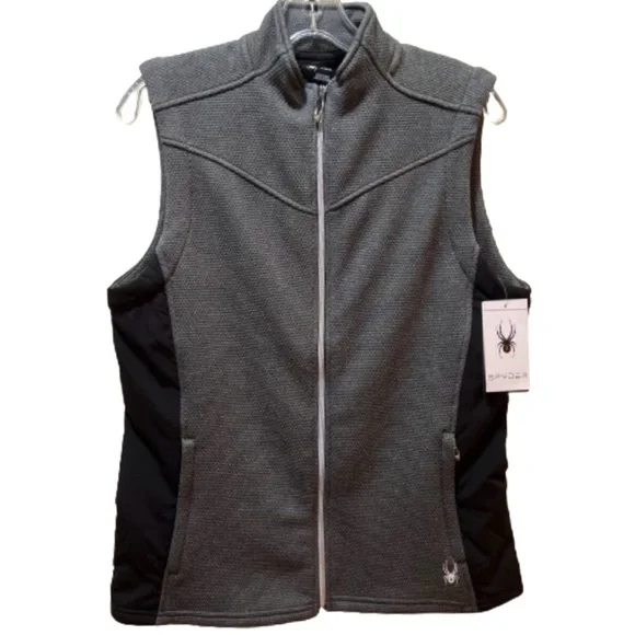 Spyder S17275 Ladies' Pursuit Vest black heather gray large NWT - Picture 2 of 15